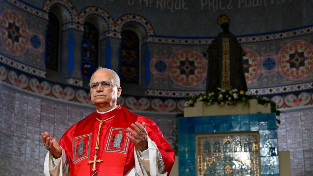 Pope Leo XIV speaks at the Basilica of Our Lady of Africa in Algiers, Algeria, Monday, April 13, 2026. | Credit: Vatican Media