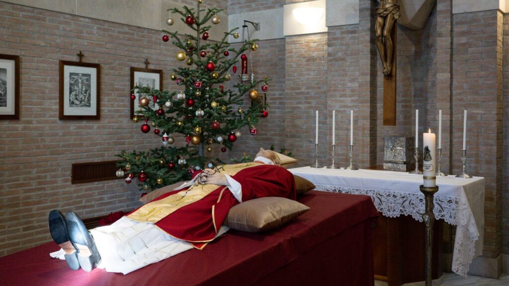 The Vatican has released photographs of the body of Pope Emeritus Benedict XVI, who died on Dec. 31, 2022, at age 95. | Vatican Media
