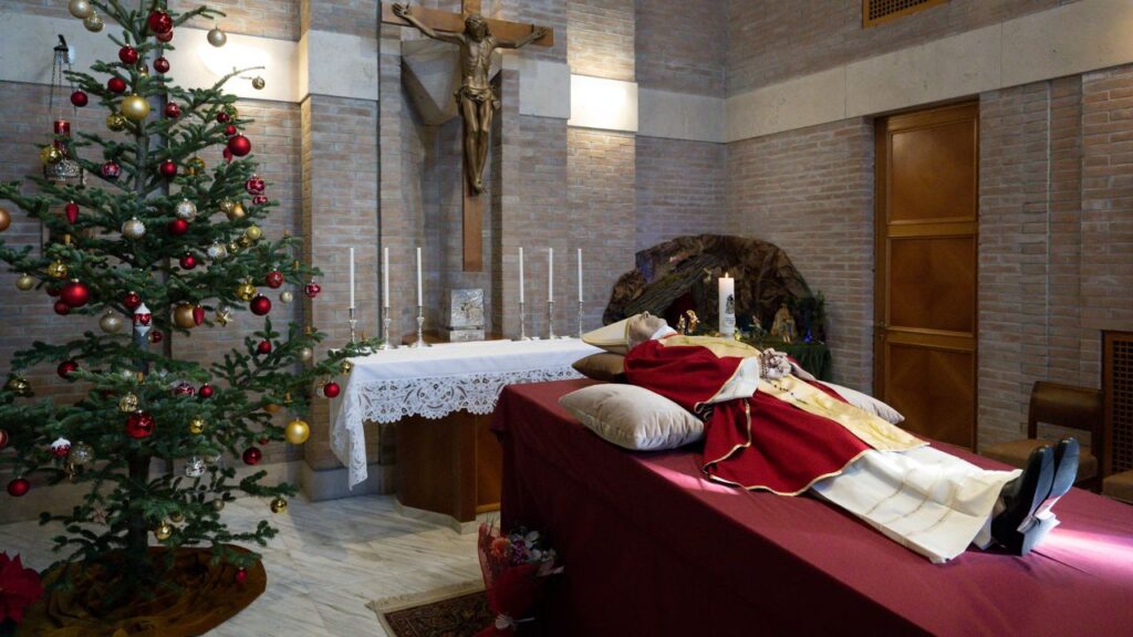 The Vatican has released photographs of the body of Pope Emeritus Benedict XVI, who died on Dec. 31, 2022, at age 95. | Vatican Media