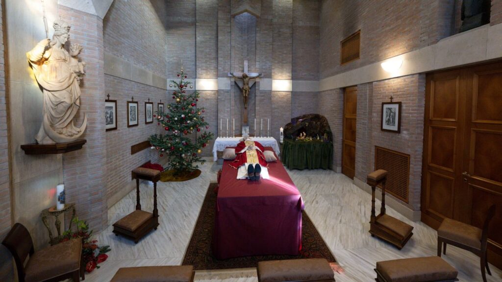 The Vatican has released photographs of the body of Pope Emeritus Benedict XVI, who died on Dec. 31, 2022, at age 95. | Vatican Media