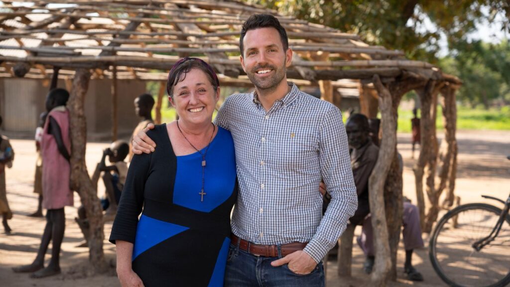 Colm Flynn poses with Noeleen Loughran, an Irish lay missionary doing so much for children and families suffering in South Sudan. (Photo: Colm Flynn )