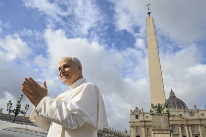 Pope Leo XIV claps with pilgrims during an audience for the Jubilee of Hope in St. Peter's Square on Oct. 25, 2025. | Credit: Vatican Media.
