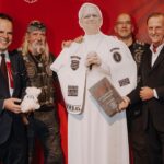 At the celebration marking EWTN’s 25th anniversary in German-speaking countries, Program Director Martin Rothweiler (right) welcomed several distinguished guests, including Thomas Draxler, founder of the Christian motorcycle group Jesus Bikers (second from left), member Claus Dempewolf (third from left), and EWTN Vatican correspondent Rudolf Gehrig (left).