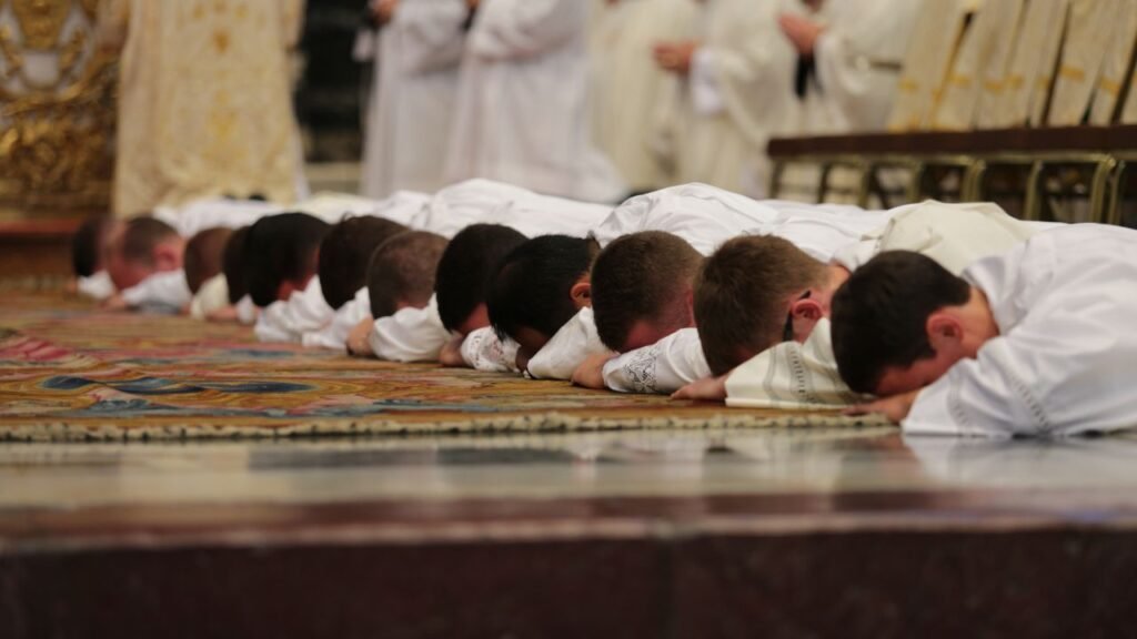 Pontifical North American Diaconate Ordinations in St. Peter's Basilica in 2016. Credit: CNA