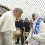 Pope Leo XIV meets with participants of the fifth World Meeting of Popular Movements on Oct. 23, 2025, in the Vatican’s Paul VI Audience Hall. | Credit: Vatican Media