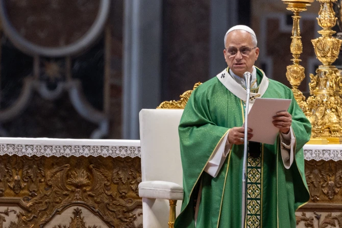 Pope Leo XIV celebrates Mass in St. Peter’s Basilica for the Jubilee of Synodal Teams and Participatory Bodies on the 30th Sunday of Ordinary Time, Oct. 26, 2025. | Credit: Daniel Ibanez/EWTN