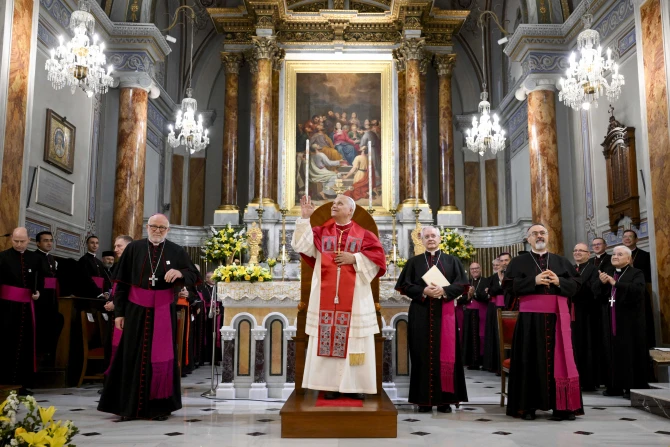 Pope Leo XIV addresses bishops, priests, religious, pastoral workers, and laypeople at the Cathedral of the Holy Spirit in Istanbul, Turkey, on Nov. 28, 2025. | Credit: Vatican Media
