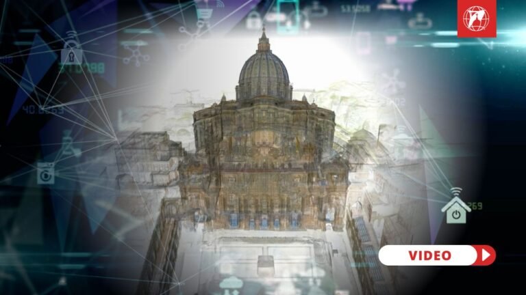 Vaticano screenshot of a digitial model of St. Peter's Basilica. Credit: EWTN Vatican