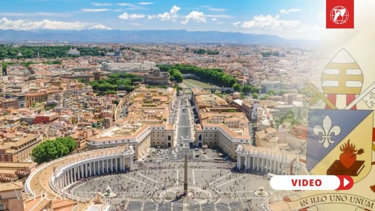 Pope Leo's Papal crest. Credit: EWTN Vatican