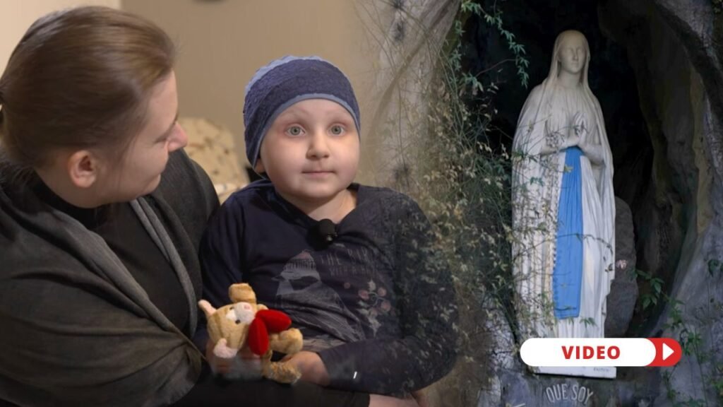 Marysia and her mother, Agata Szlązak. Our Lady of Lourdes. Credit: EWTN Vatican