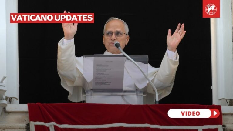 Pope Leo at Sunday's Angelus from the Apostolic Palace on February 8, 2026. Credit: Vatican Media