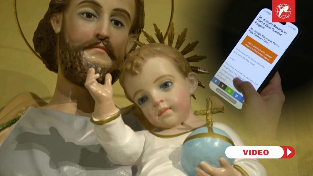 Statue of St. Joseph and the Child Jesus in Rome's parish of San Giuseppe al Trionfale. Credit: EWTN Vatican