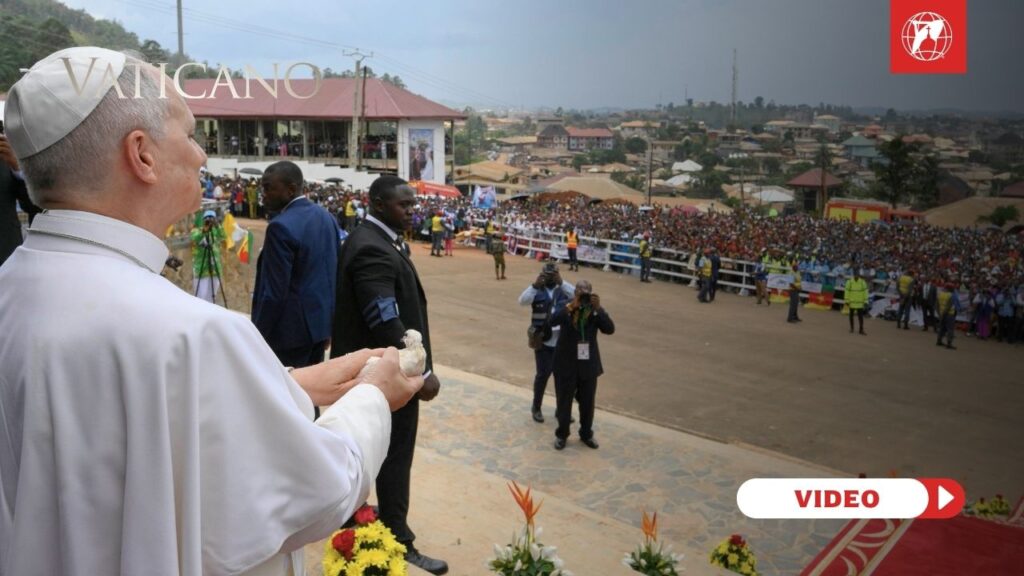 Pope Leo XIV during the Peace Meeting in Bamenda, Cameroon. Credit: Vatican Media