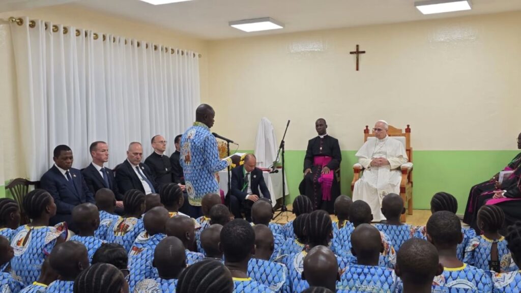Pope Leo XIV visits Ngul Zamba Orphanage in Yaoundé, Cameroon, on April 15, 2026. | Credit: George Wirnkar/ACI Africa