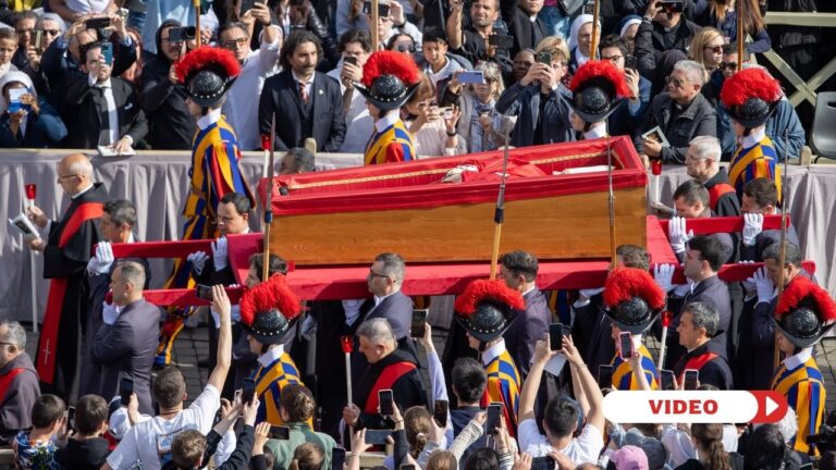 Translation of the mortal remains of Pope Francis on April 23, 2026, three days ahead of his funeral. Credit: Daniel Ibanez | EWTN Vatican