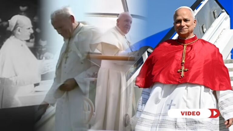 Credit: EWTN Vatican screenshot. Pope Leo arriving in Angola, Vatican Media