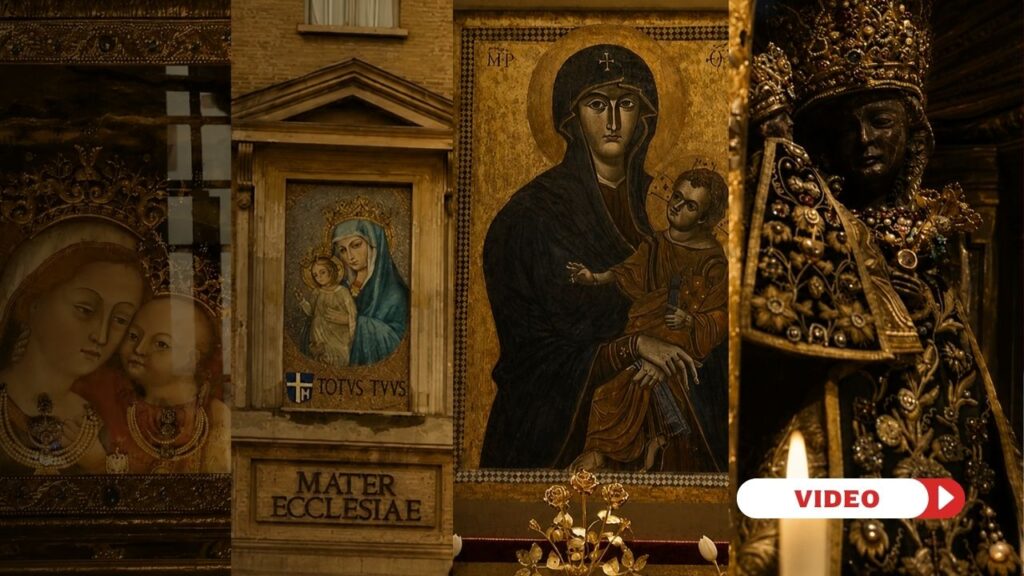 The four Marian images most prominent in the last four Papacies. Credit: EWTN Vatican