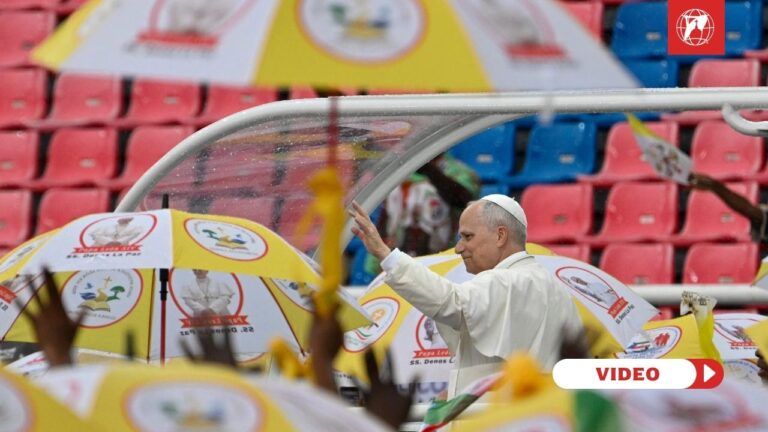 Pope Leo in Equatorial Guinea with Young People and Families. Credit: Vatican Media