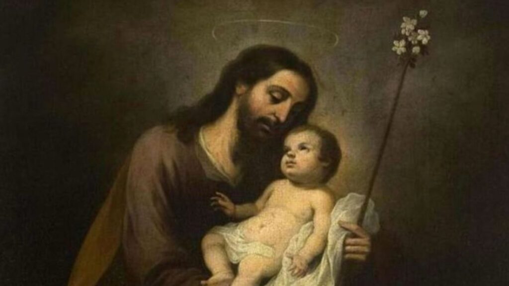 A detail from Joseph with the Child and the Flowering Rod, by Alonso Miguel de Tovar (1678–1752). | Credit: Public domain