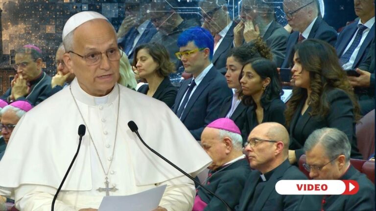Images from the presentation of the Pope's new Encyclical. Credit: Vatican Media.