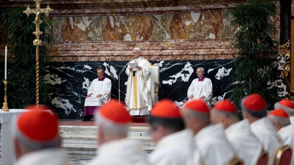 Pope Leo XIV celebrates the opening Mass of an extraordinary consistory of cardinals, the second of his pontificate, in St. Peterʼs Basilica on June 26, 2026. | Credit: Vatican Media