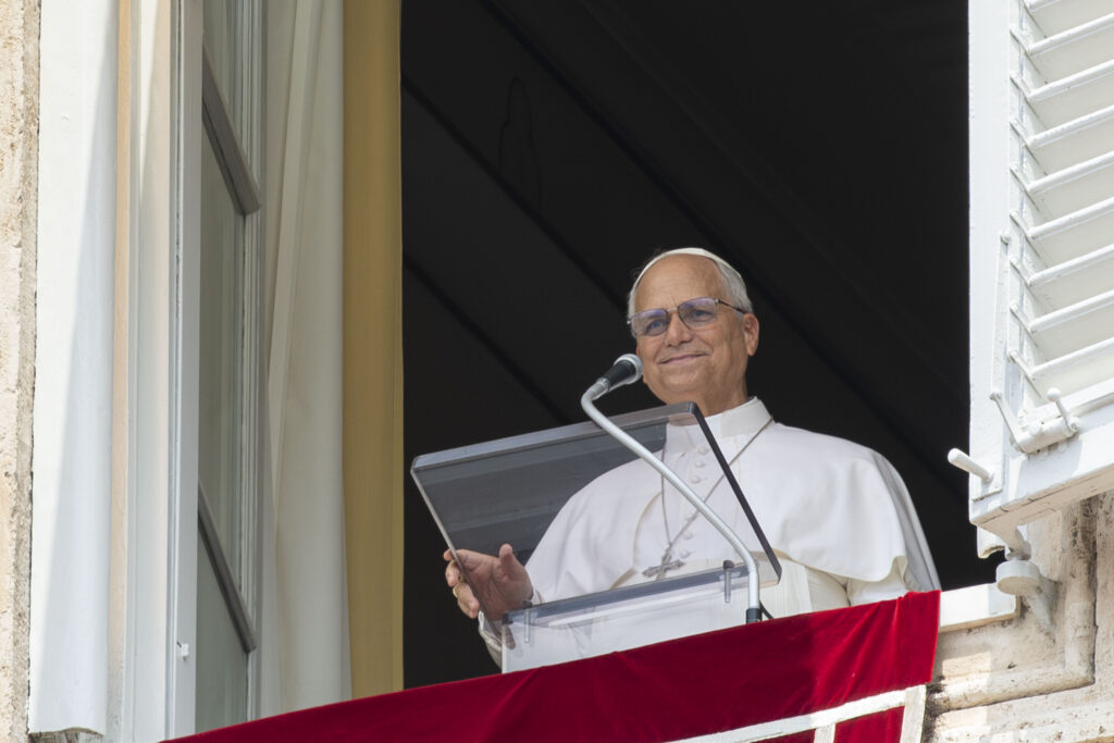 Pope Leo XIV leads the Angelus prayer from a window of the Apostolic Palace overlooking St. Peter’s Square on the Solemnity of Sts. Peter and Paul on June 29, 2026. | Credit: Vatican Media