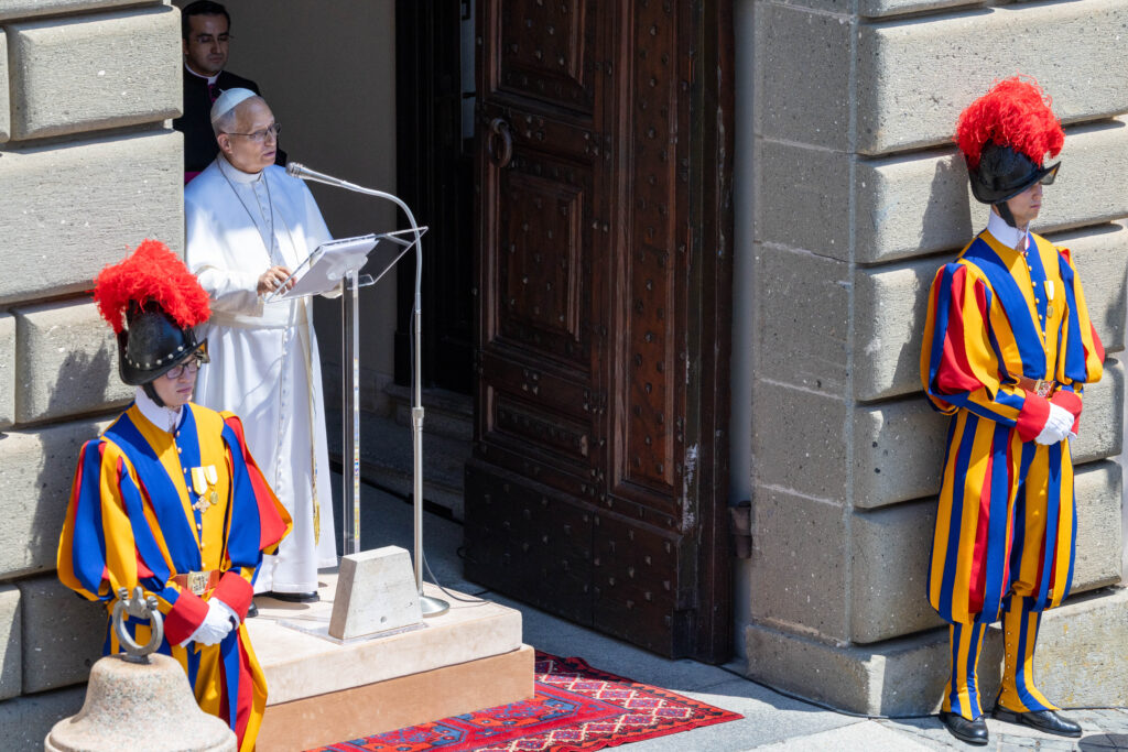 Pope Leo XIV addresses the faithful during his Sunday Angelus on July 12, 2026, at the Apostolic Palace of Castel Gandolfo. | Credit: Daniel Ibanez/EWTN News