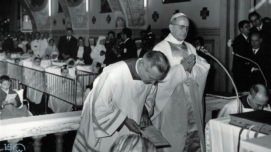 Pope Paul VI celebrates Mass for pediatric patients at Bambino Gesù, known as “the pope’s hospital,” in 1968. | Credit: Bambino Gesù Pediatric Hospital