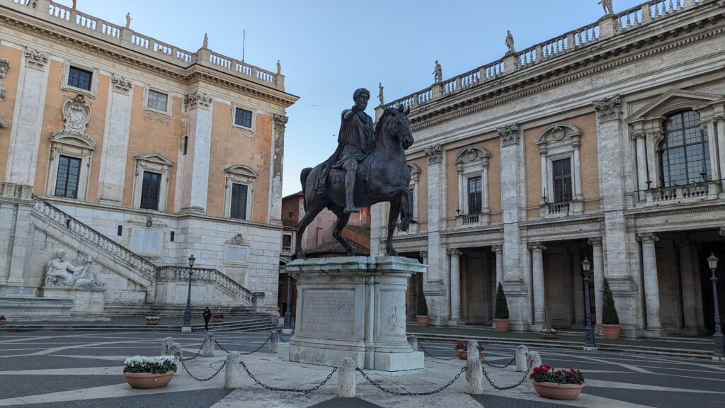 The Palazzo Senatorio, Rome’s city hall, is located at the Piazza del Campidoglio atop Rome’s Capitoline Hill. | Credit: Ishmael Adibuah/EWTN News
