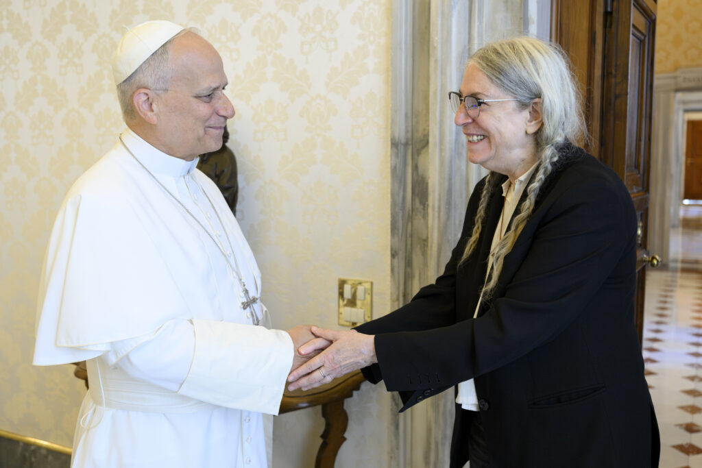 Pope Leo XIV meets American singer, poet, and artist Patti Smith in a private audience on Friday, July 31, 2026. | Credit: Vatican Media