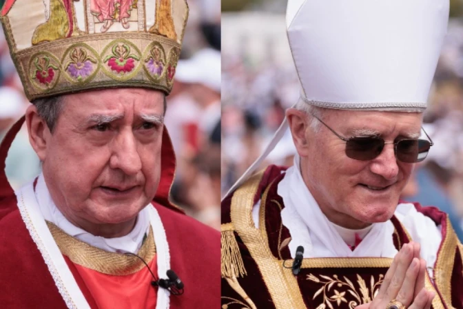 Schismatic bishops Alfonso de Galarreta, left, and Bernard Fellay during the illicit episcopal ordinations performed on July 1, 2026, by the Society of St. Pius X. | Credit: SSPX