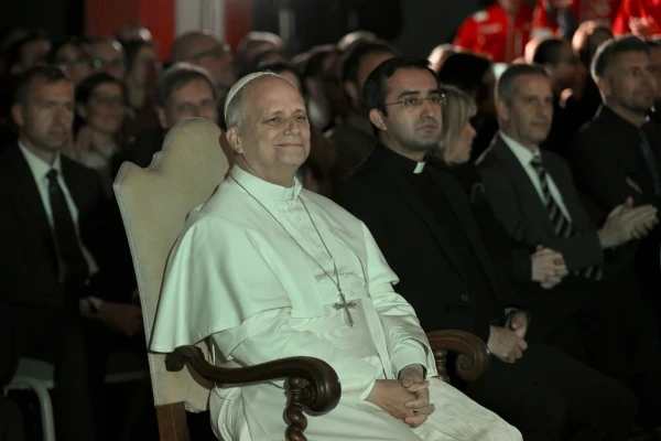 Pope Leo XIV enjoys the Christmas concert. | Credit: Vatican Media