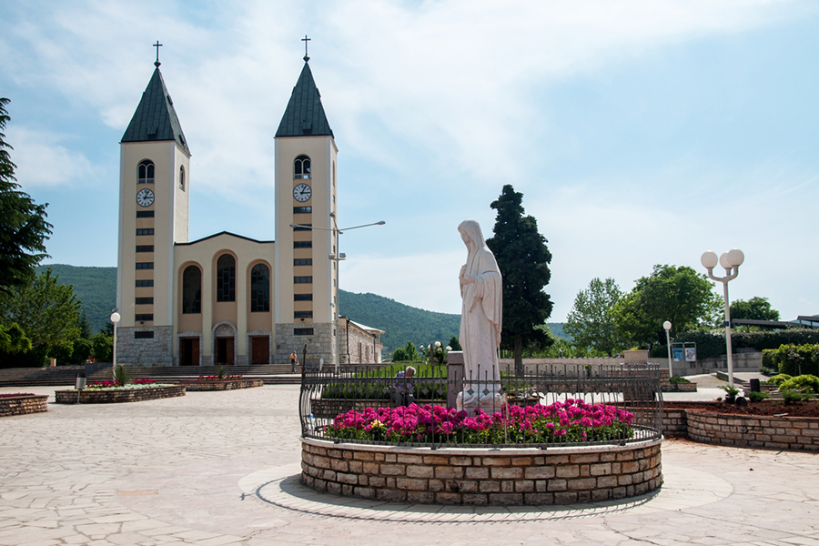 The pilgrimage church in Medjugorge, Bosnia and Herzegovina. | Credit: miropink/Shutterstock