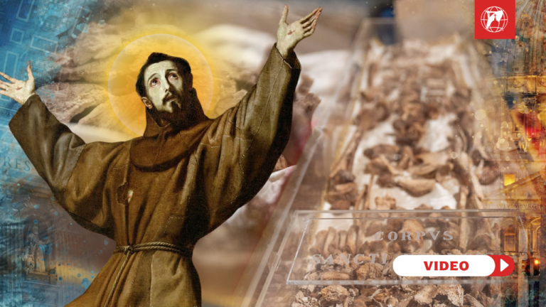 The extraordinary ostension of the bones of St. Francis. Credit: EWTN Vatican
