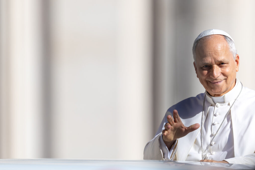 Pope Leo XIV greets pilgrims from the popemobile during his weekly general audience in St. Peter’s Square on Sept. 23, 2026. | Credit: Daniel Ibañez/EWTN News