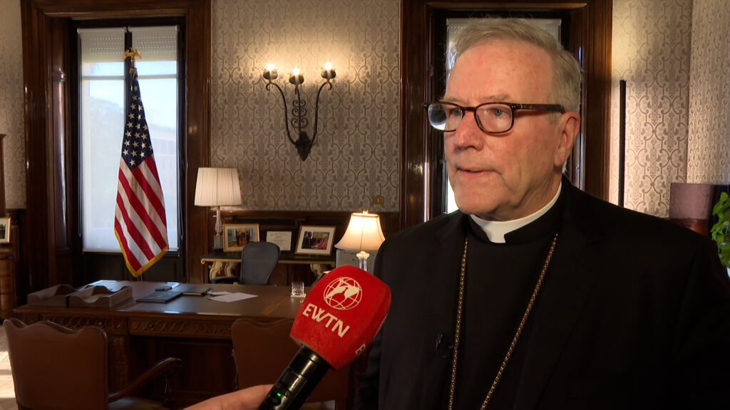 Bishop Robert Barron of Winona-Rochester, Minnesota, speaks to EWTN News at the U.S. Embassy to the Holy See in Rome on Sept. 30, 2026. | Credit: Alberto Basile/EWTN News