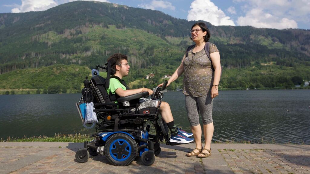 Giacomo Mattivi with his mother in a still from the documentary “Green Lava.” | Credit: Photo courtesy of “Green Lava”