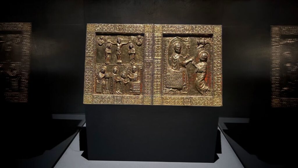 Gilded silver cover that helped transform the medieval Codex of the Gospel of St. Mark into an object of veneration similar to a reliquary. | Credit: Victoria Cardiel/EWTN News