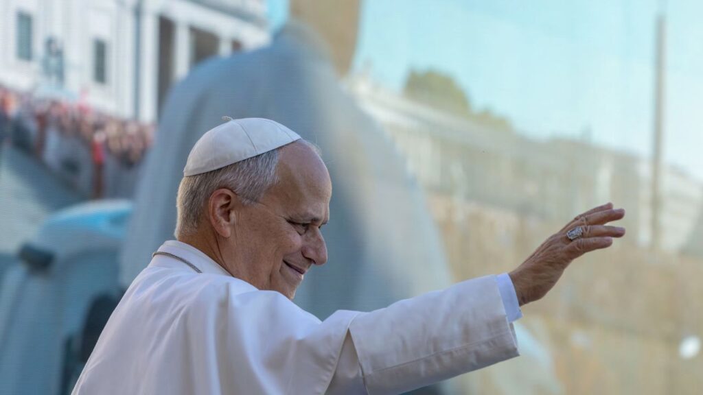 Pope Leo XIV greets pilgrims at his weekly general audience at the Vatican on Sept. 30, 2026. | Credit: Daniel Ibáñez/EWTN News