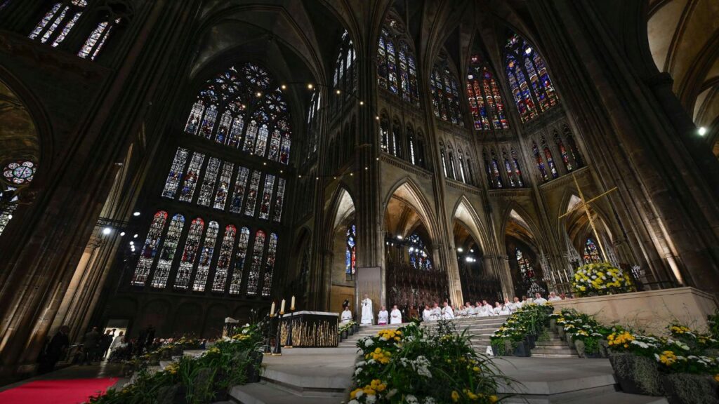 Pope Leo XIV celebrates Mass on Sept. 28, 2026, in the Cathedral of St. Stephen in Metz, France. | Credit: Vatican Media