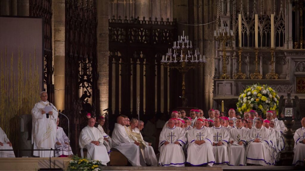Pope Leo XIV delivers his homily during Mass on Sept. 28, 2026, in the Cathedral of St. Stephen in Metz, France. | Credit: Daniel Ibáñez/EWTN News