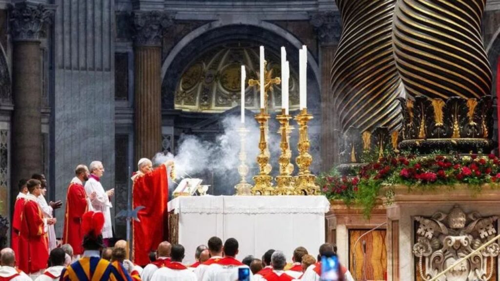 Pope Leo XIV incenses the altar as he celebrates Mass for the Solemnity of Sts. Peter and Paul at St. Peter’s Basilica on June 29, 2026. (photo: Daniel Ibáñez / EWTN News)