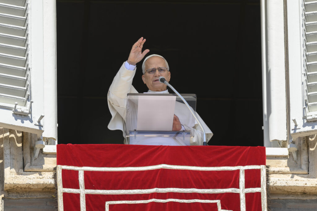 Pope Leo XIV addresses pilgrims gathered in St. Peter's Square at the Vatican for the recitation of the Angelus on Sept. 6, 2026. | Credit: Vatican Media