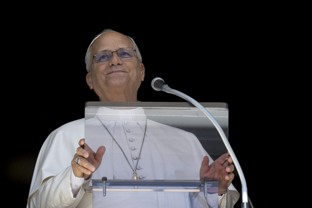 Pope Leo XIV addresses pilgrims gathered in St. Peter's Square at the Vatican for the recitation of the Angelus on Sept. 13, 2026. | Credit: Vatican Media