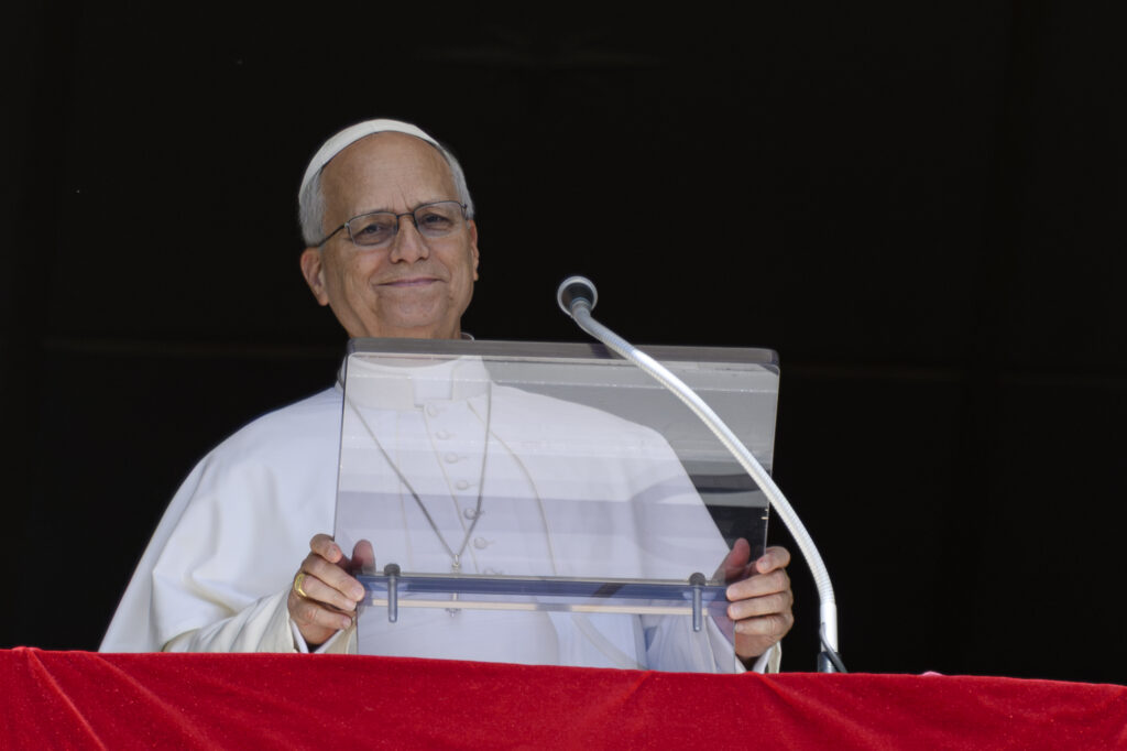 Pope Leo XIV addresses pilgrims gathered in St. Peter's Square for the recitation of the Angelus on Sept. 20, 2026. | Credit: Vatican Media