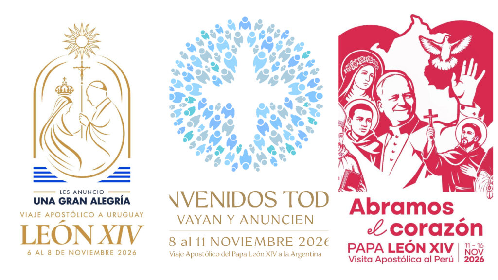 The logos for Pope Leo XIV’s apostolic journey to Uruguay, Argentina, and Peru from Nov. 6–17, 2026. | Credit: Holy See Press Office