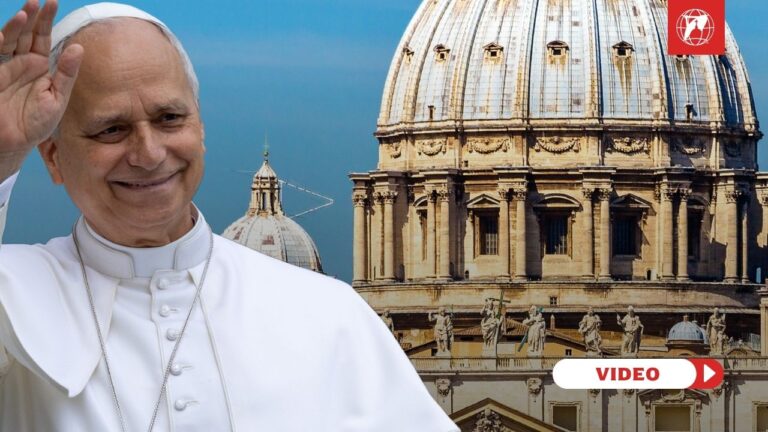 Pope Leo XIV. Credit: Daniel Ibanez | EWTN News. Image made in Canva by Jacob Stein.