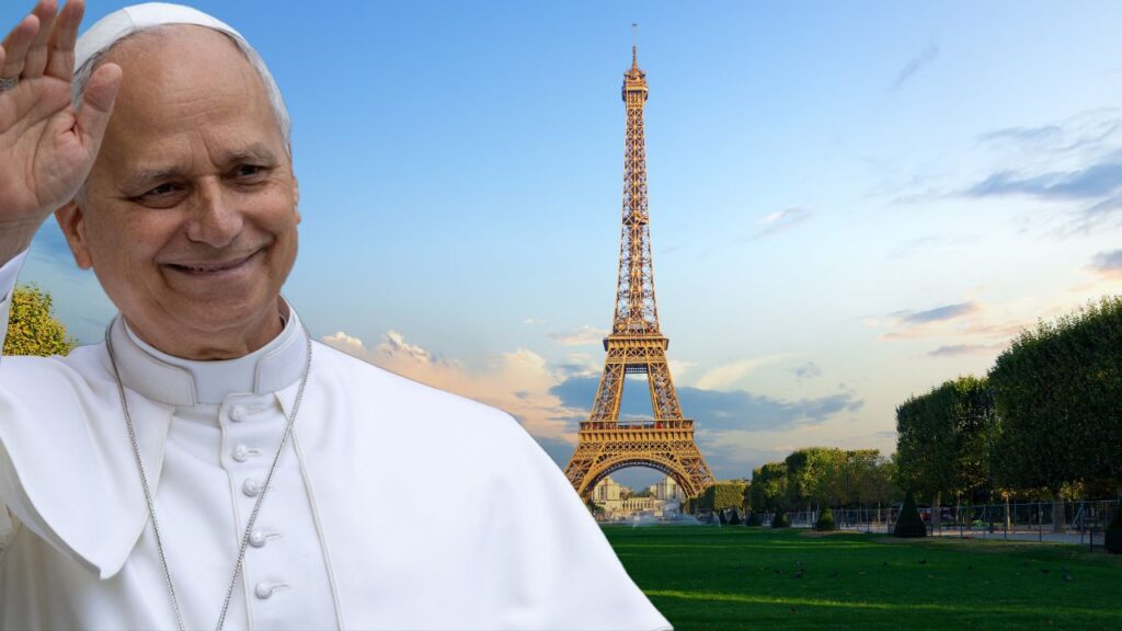 Pope Leo XIV. Credit: Daniel Ibanez | EWTN News. Image created in Canva by Jacob Stein.