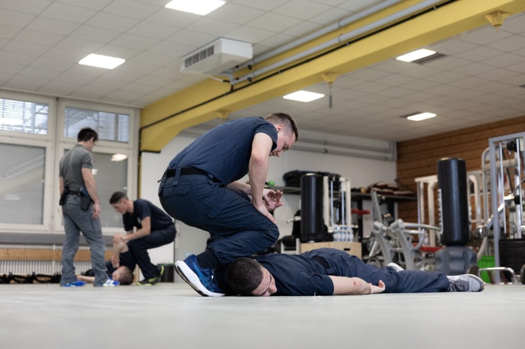 New recruits to the Pontifical Swiss Guard learn the Monadnock Defensive Tactical System in order to swiftly and discretely stop potential security threats. | Credit: Photo courtesy of the Pontifical Swiss Guard