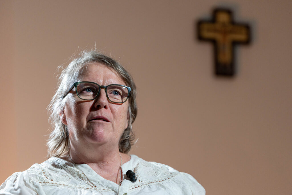 Sister Mary Barron, OLA, president of the Pontifical Mission Societies and adjunct secretary of the Dicastery for Evangelization starting Jan. 4, 2027, speaks to EWTN News in Rome on Oct. 19, 2026. | Credit: Daniel Ibáñez/EWTN News